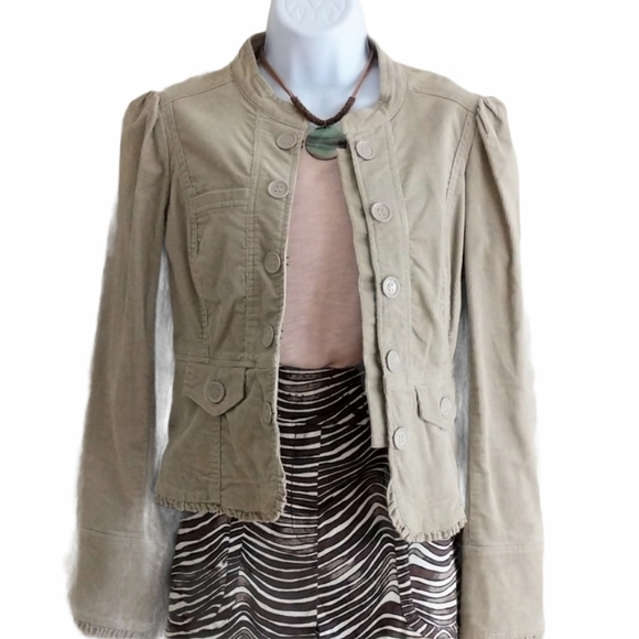 Anthropologie Jackets & Blazers - Anthropologie Cidra Tan Corduroy Jacket Size 6
